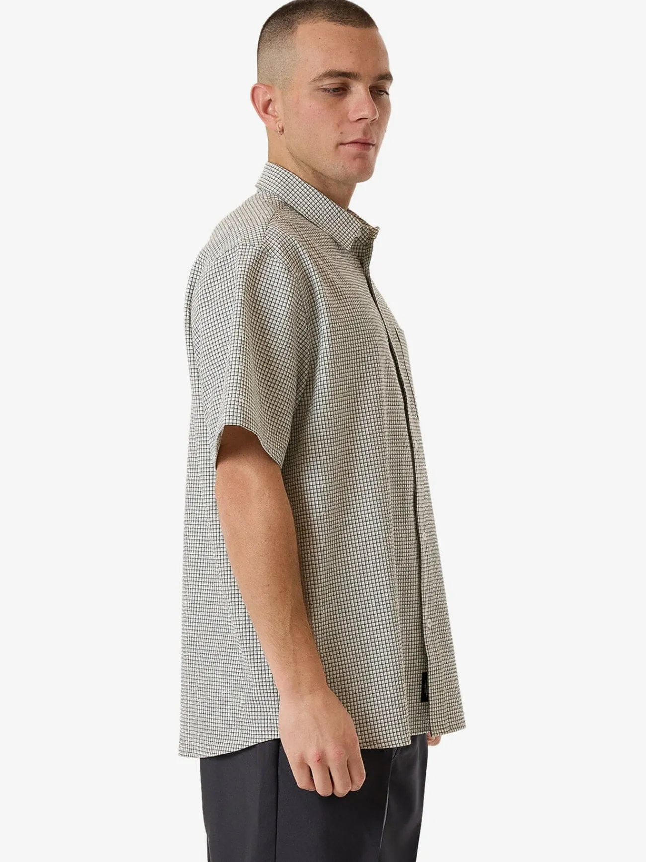 Hot Thrills Morphing Check Short Sleeve Shirt - Light Grey LightGrey