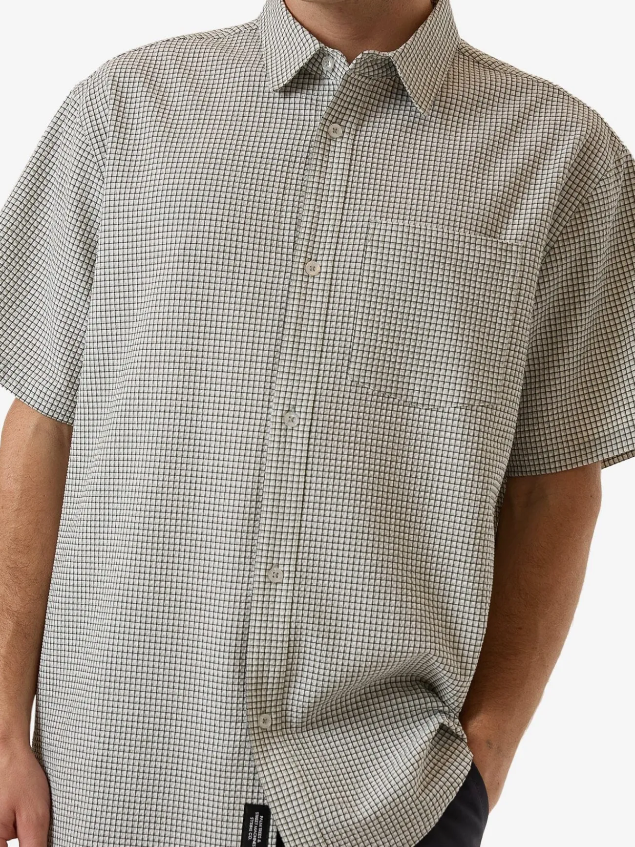 Hot Thrills Morphing Check Short Sleeve Shirt - Light Grey LightGrey