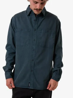 Online Thrills New Issue Long Sleeve Work Shirt - Petrol