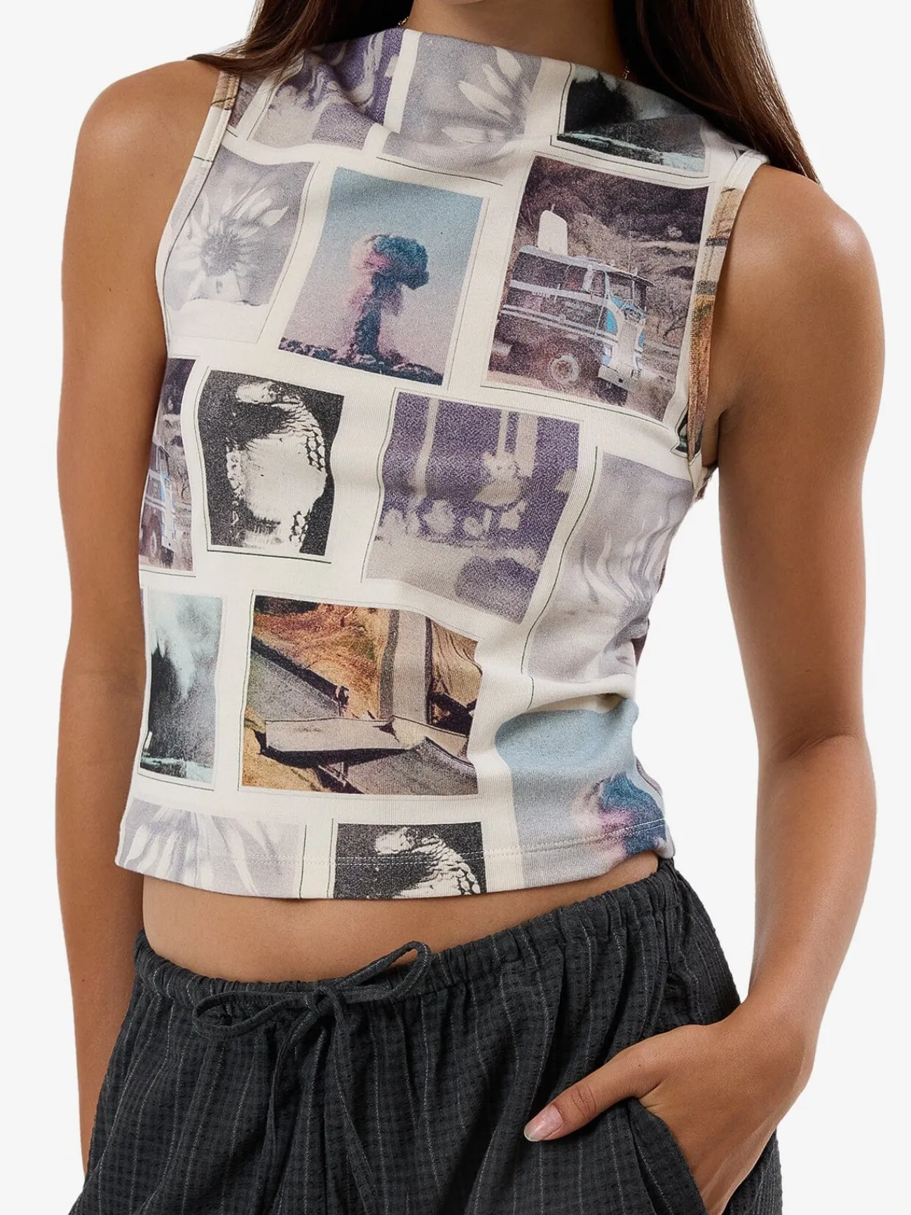 Hot Thrills One Way Or Another Sabrina Tank - Heritage White HeritageWhite