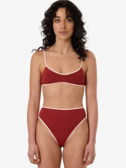 Hot Thrills Petra Crop Bikini Top - Crimson