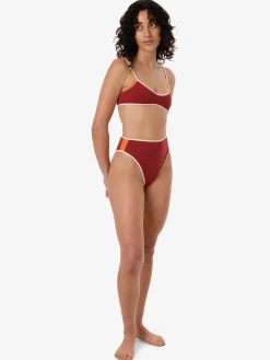 Hot Thrills Petra Crop Bikini Top - Crimson