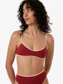 Hot Thrills Petra Crop Bikini Top - Crimson