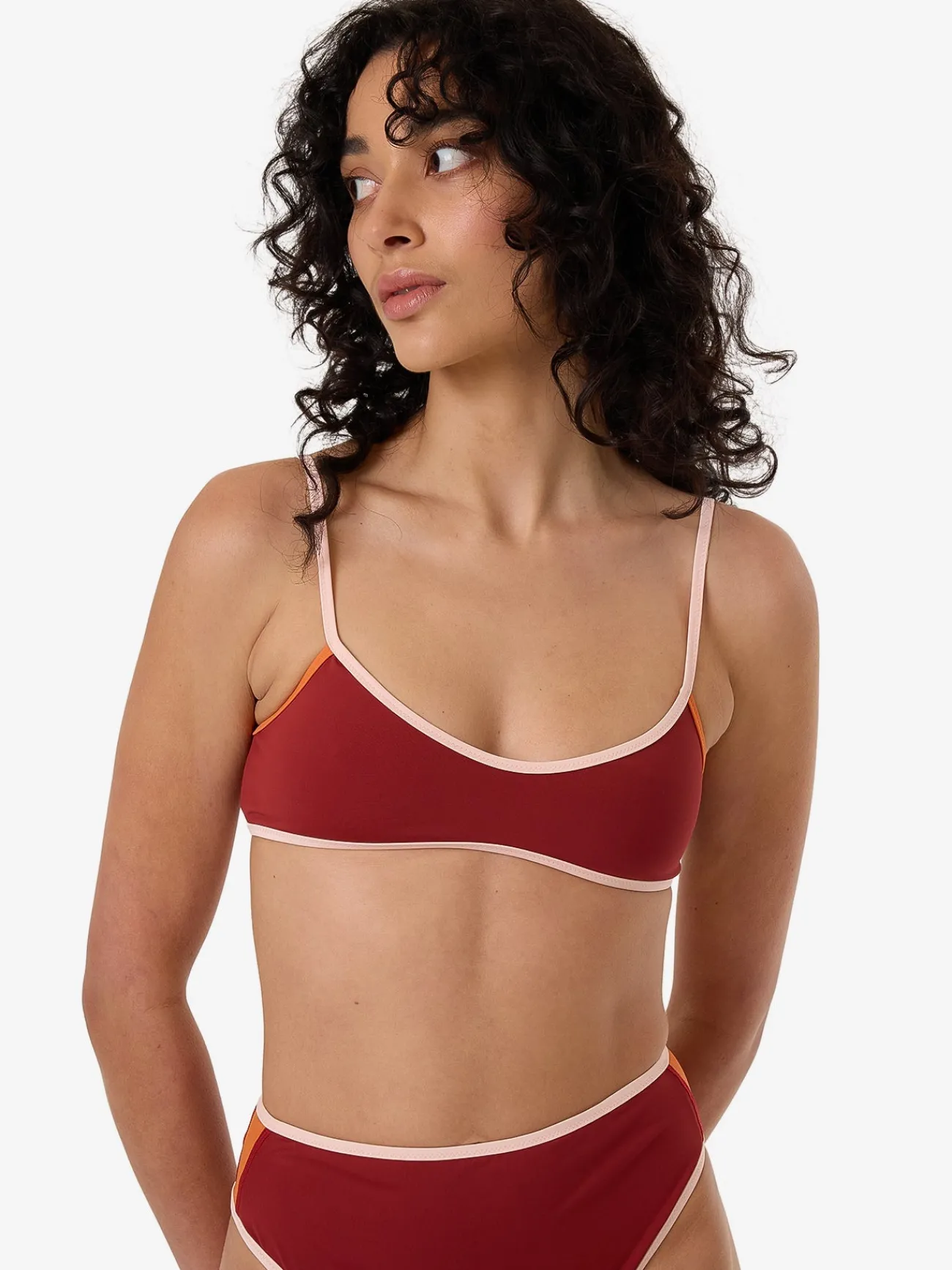 Hot Thrills Petra Crop Bikini Top - Crimson