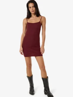 Sale Thrills Petra Mesh Mini Dress - Dark Cherry DarkCherry