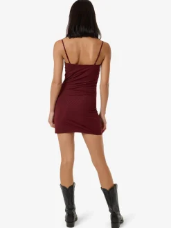 Sale Thrills Petra Mesh Mini Dress - Dark Cherry DarkCherry