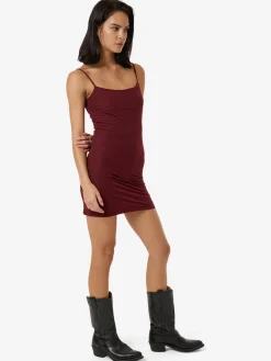Sale Thrills Petra Mesh Mini Dress - Dark Cherry DarkCherry