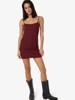Sale Thrills Petra Mesh Mini Dress - Dark Cherry DarkCherry