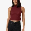 New Thrills Petra Mesh Top - Dark Cherry DarkCherry