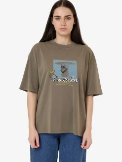Hot Thrills Planet Earth Oversized Tee - Tarmac