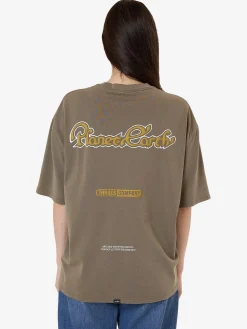 Hot Thrills Planet Earth Oversized Tee - Tarmac