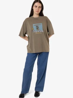 Hot Thrills Planet Earth Oversized Tee - Tarmac