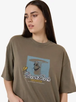 Hot Thrills Planet Earth Oversized Tee - Tarmac