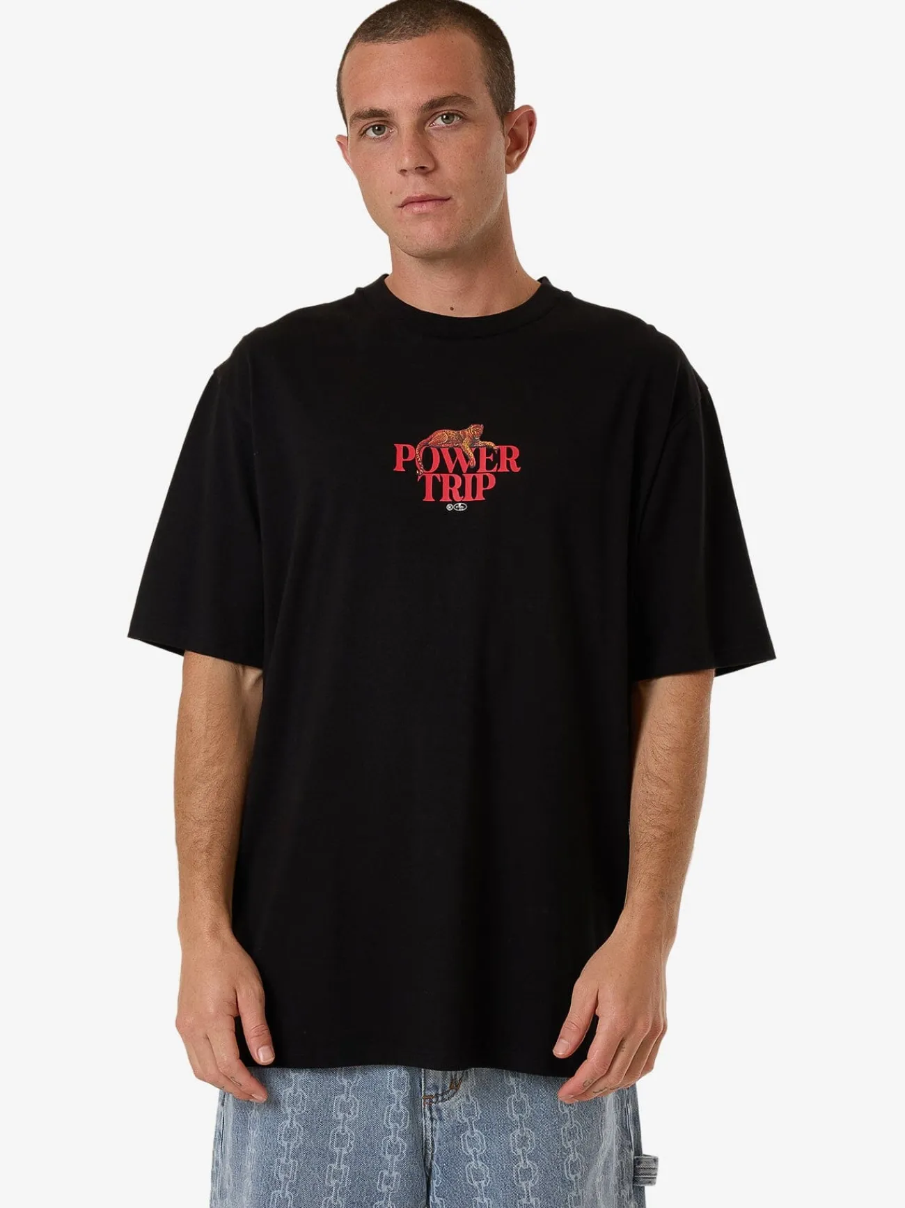 Sale Thrills Power Trip Oversize Fit Tee - Black