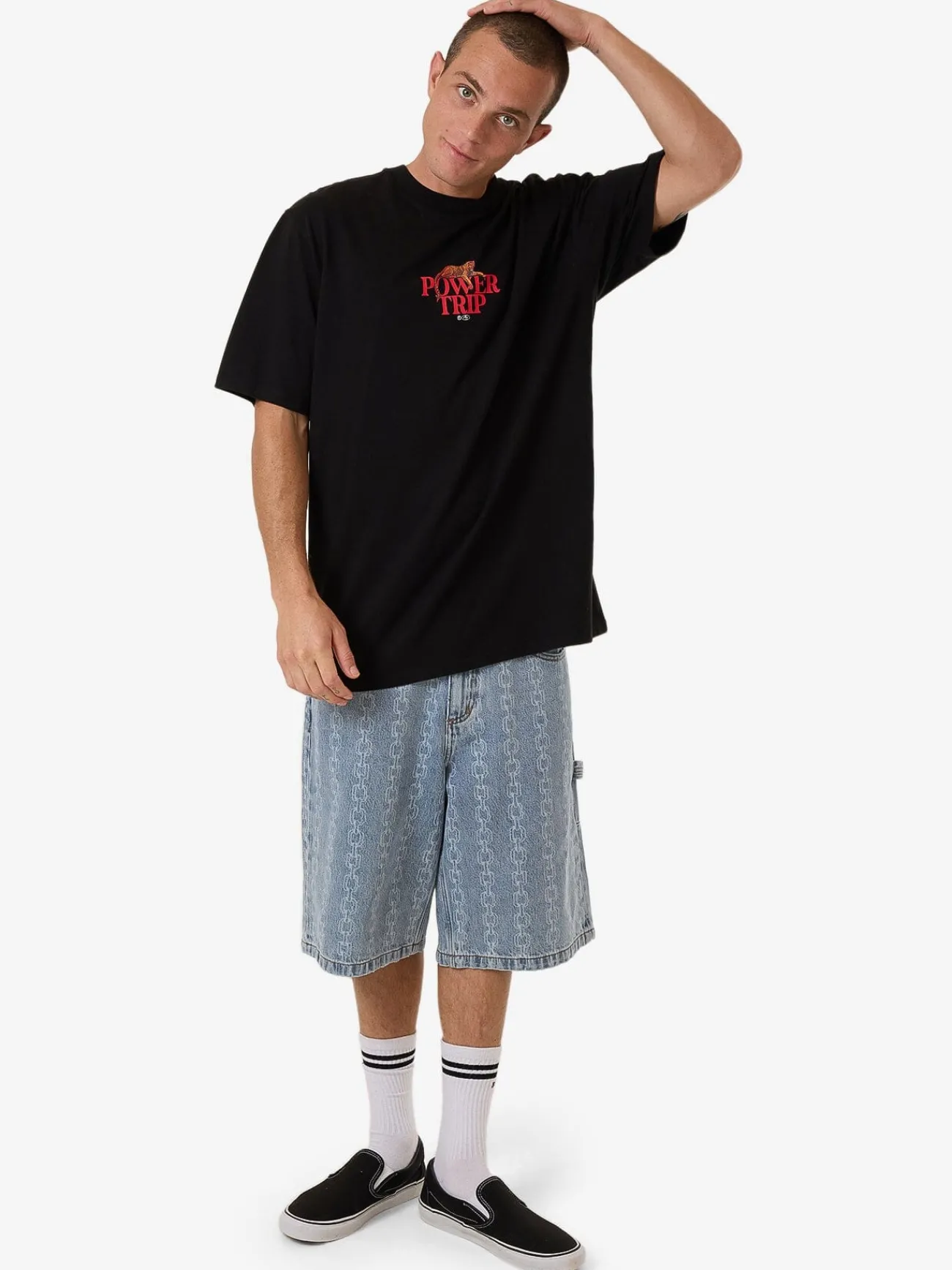 Sale Thrills Power Trip Oversize Fit Tee - Black