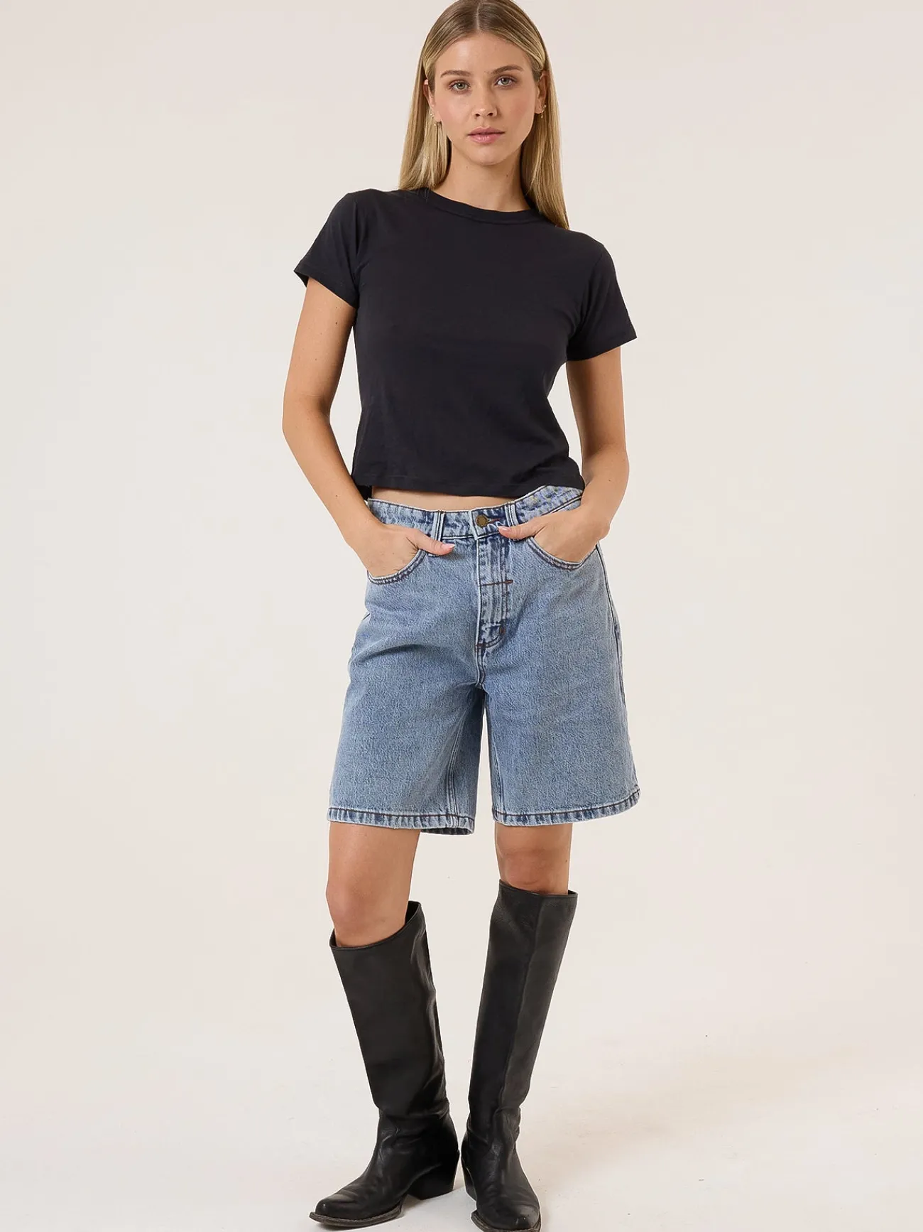 Outlet Thrills Reagan Slouch Short - Vintage Stone Blue VintageStoneBlue