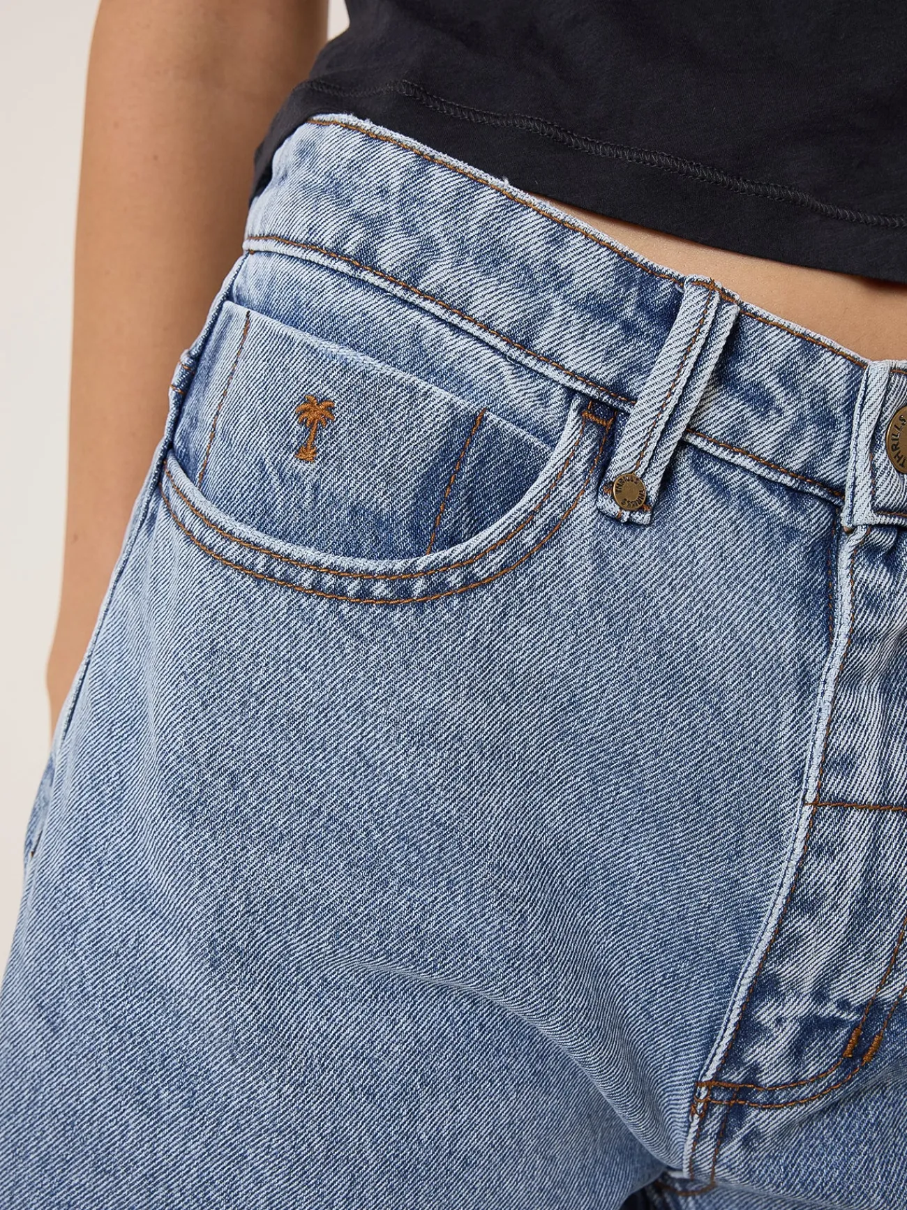 Outlet Thrills Reagan Slouch Short - Vintage Stone Blue VintageStoneBlue