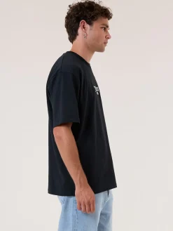 Discount Thrills Recruit Oversized Fit Tee - Washed Black WashedBlack