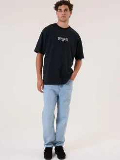 Discount Thrills Recruit Oversized Fit Tee - Washed Black WashedBlack