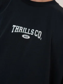 Discount Thrills Recruit Oversized Fit Tee - Washed Black WashedBlack
