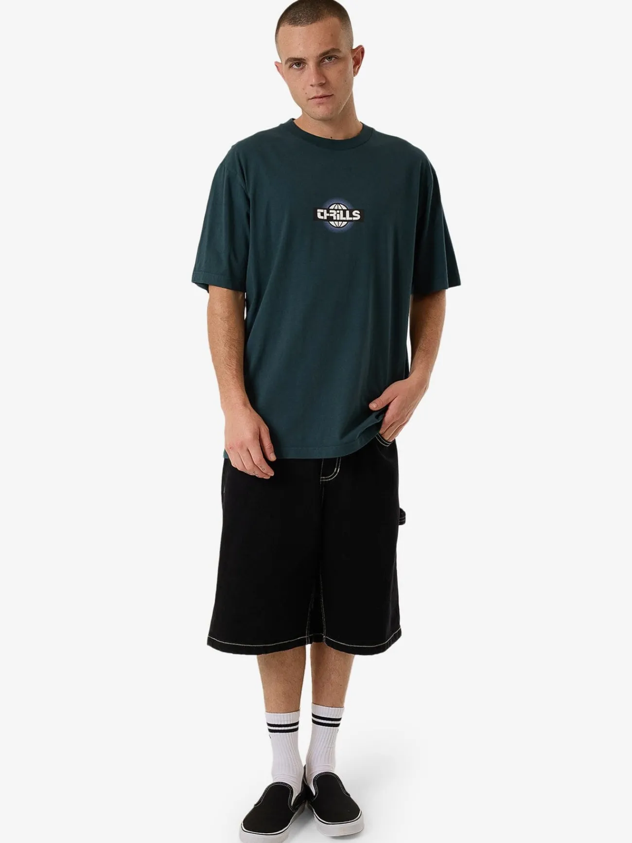 Outlet Thrills Reverb Oversize Fit Tee - Jasper Green JasperGreen