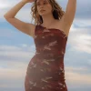 Outlet Thrills Rhapsody Floral Mini Dress - Cabernet