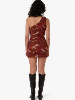 Outlet Thrills Rhapsody Floral Mini Dress - Cabernet