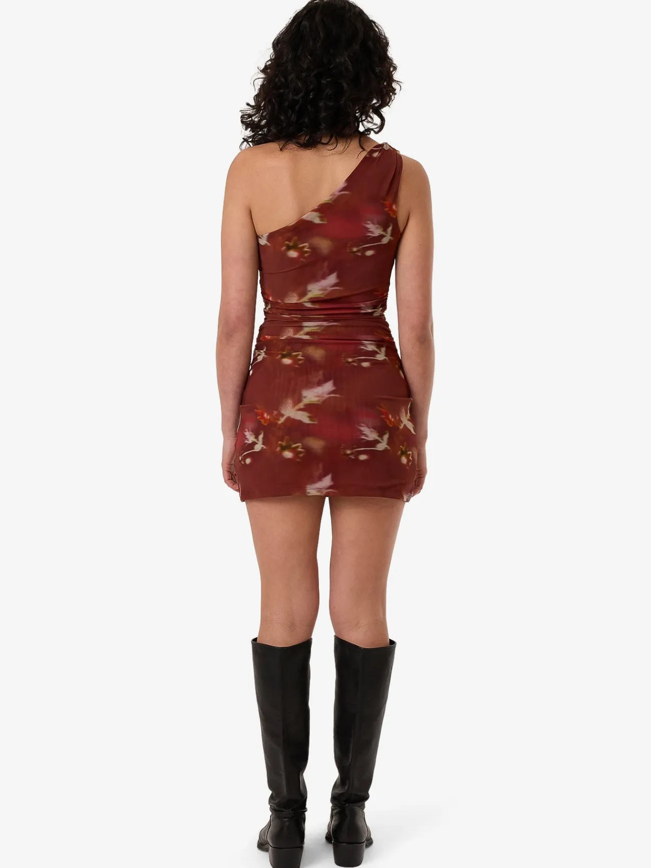 Outlet Thrills Rhapsody Floral Mini Dress - Cabernet