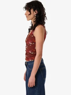Sale Thrills Rhapsody Floral Top - Cabernet