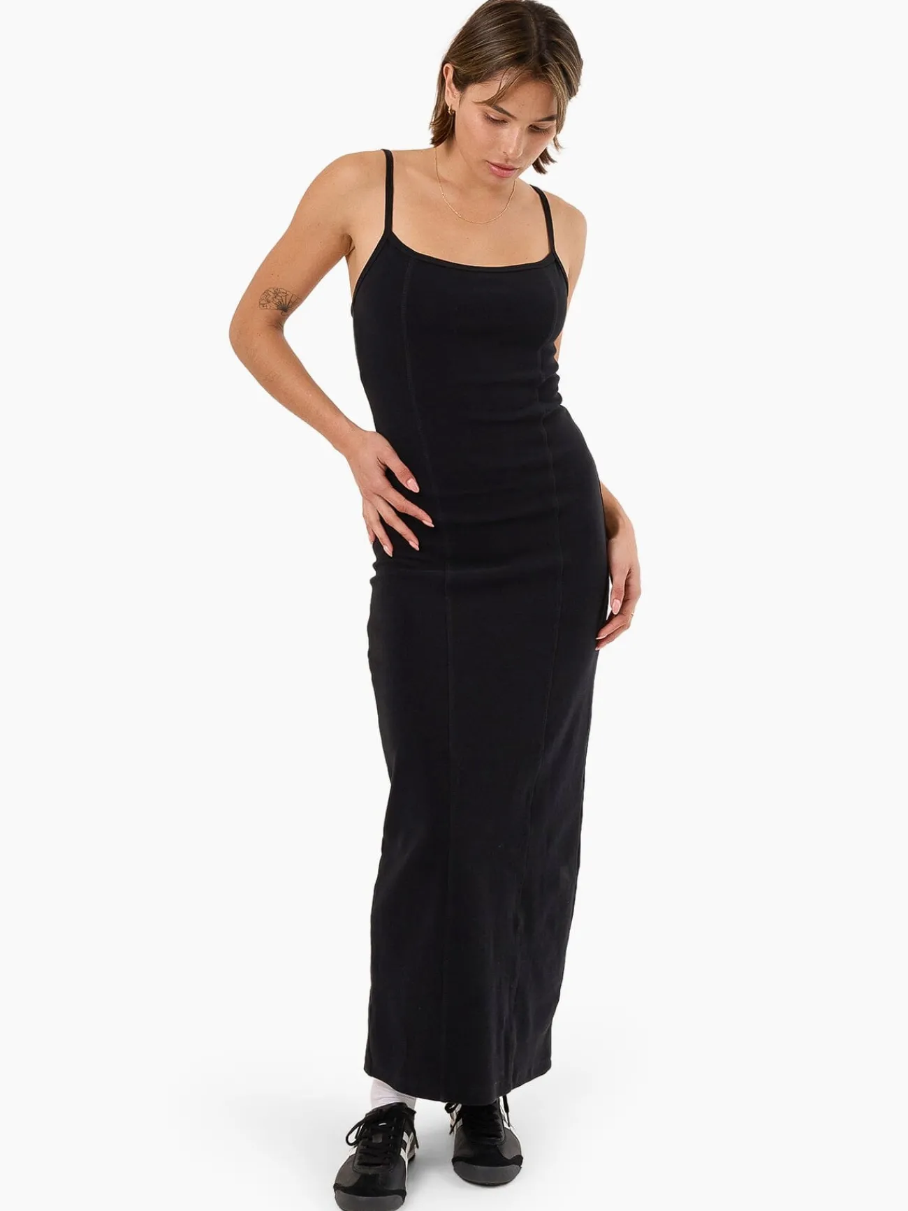 Online Thrills Rib Seam Dress - Black