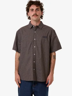 Online Thrills Ribbon Cutter Short Sleeve Shirt - Dark Olive DarkOlive
