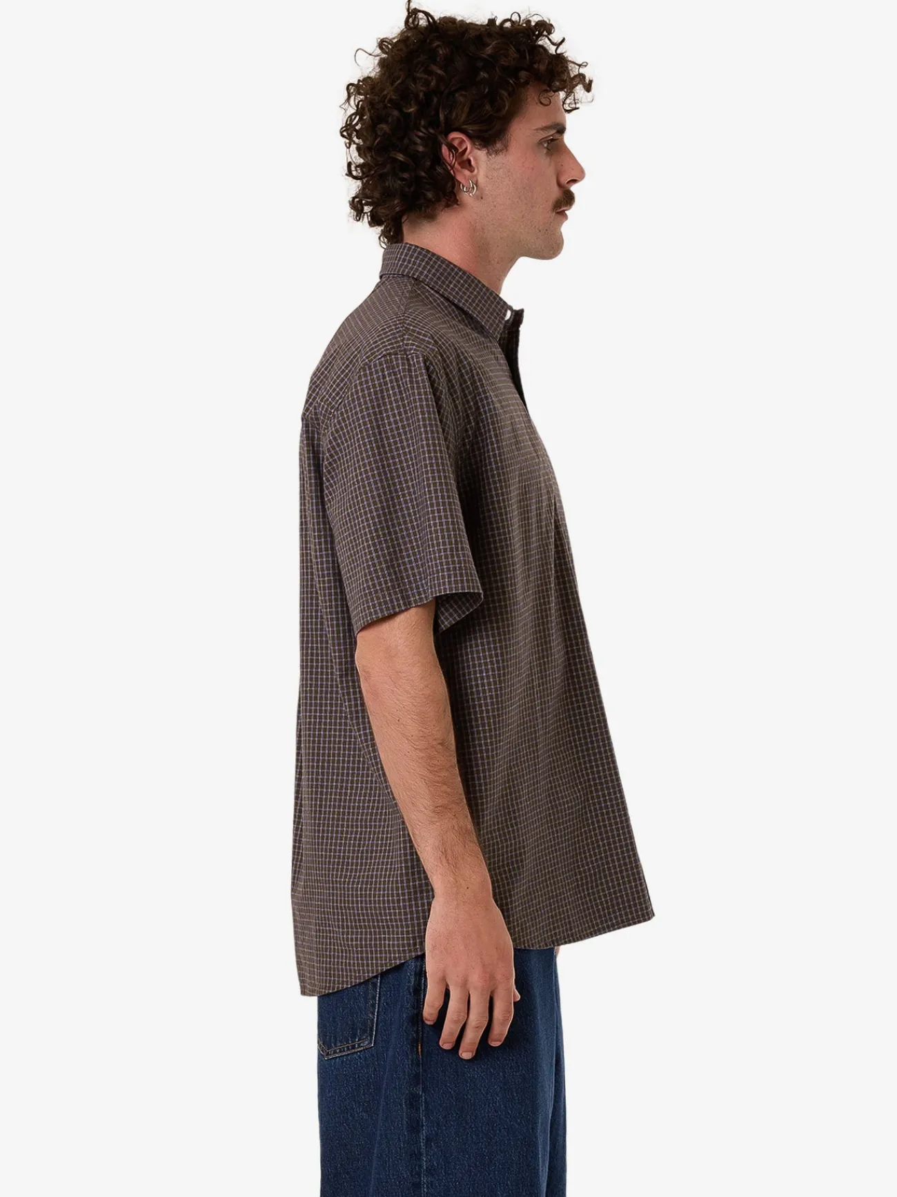 Online Thrills Ribbon Cutter Short Sleeve Shirt - Dark Olive DarkOlive
