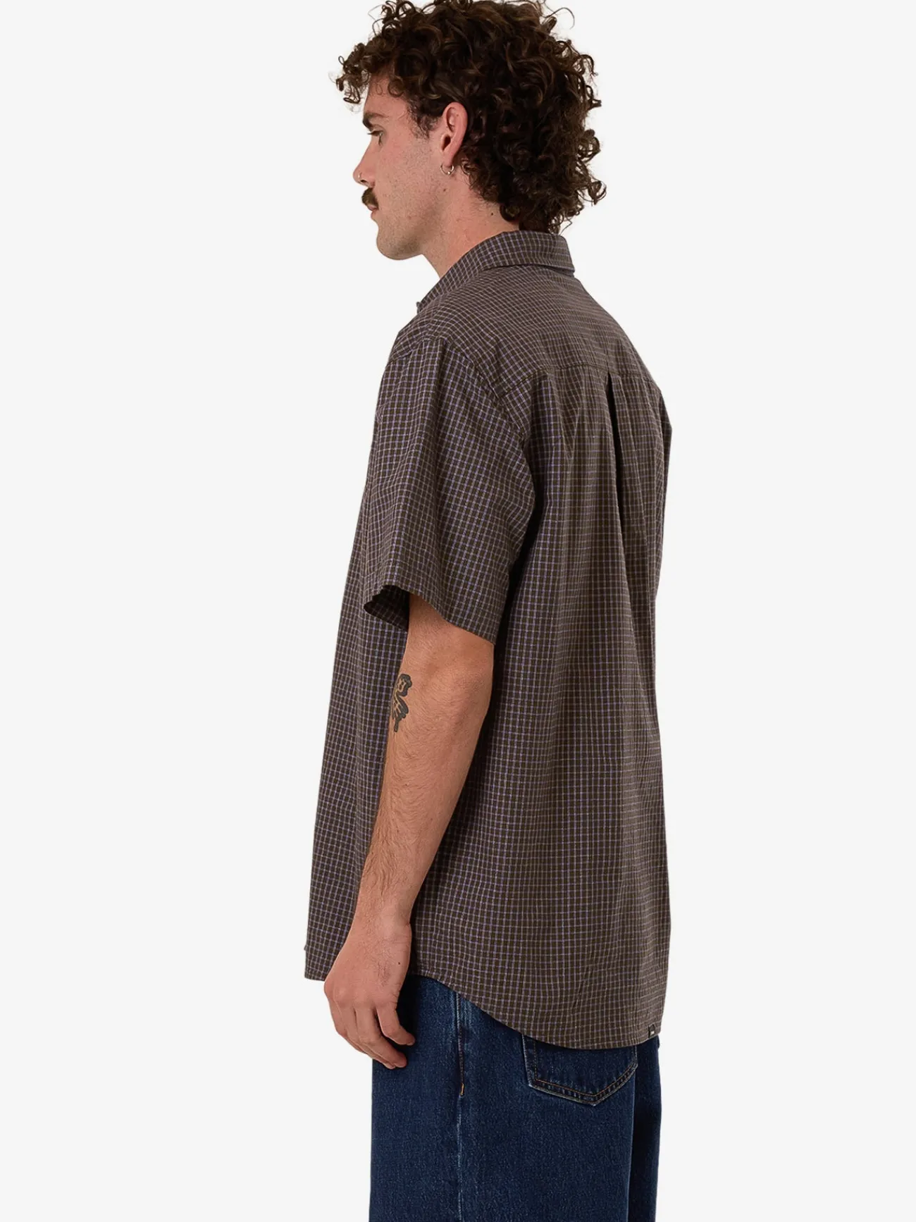 Online Thrills Ribbon Cutter Short Sleeve Shirt - Dark Olive DarkOlive