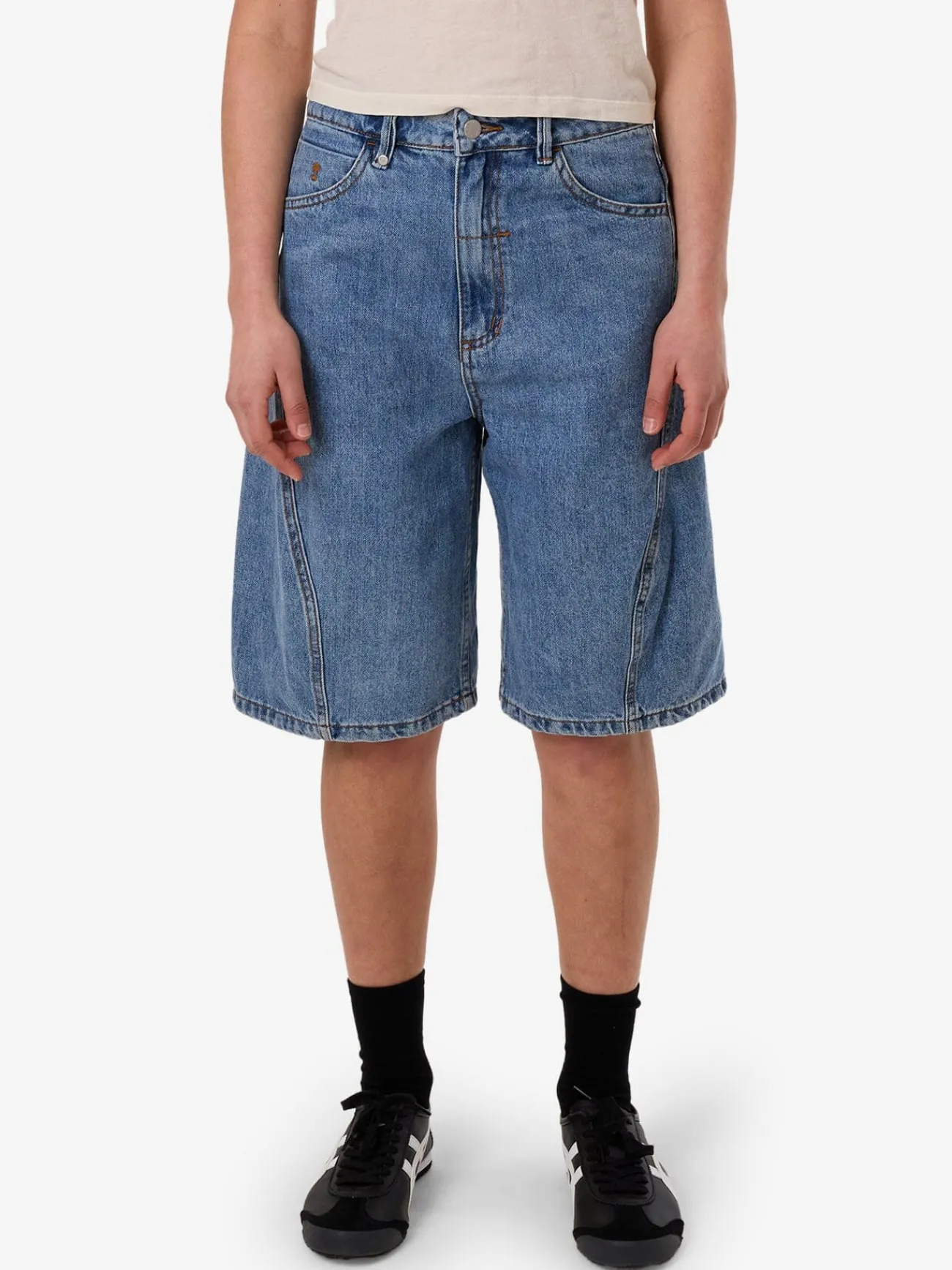 Outlet Thrills Ronnie Pieced Denim Short - Bright Mid Blue BrightMidBlue
