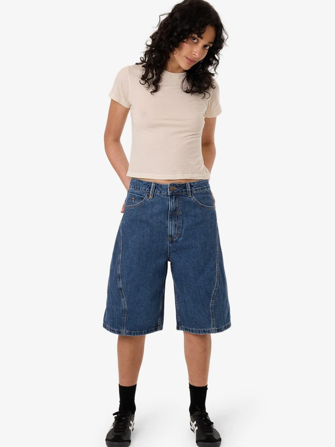 Outlet Thrills Ronnie Pieced Denim Short - Bright Mid Blue BrightMidBlue