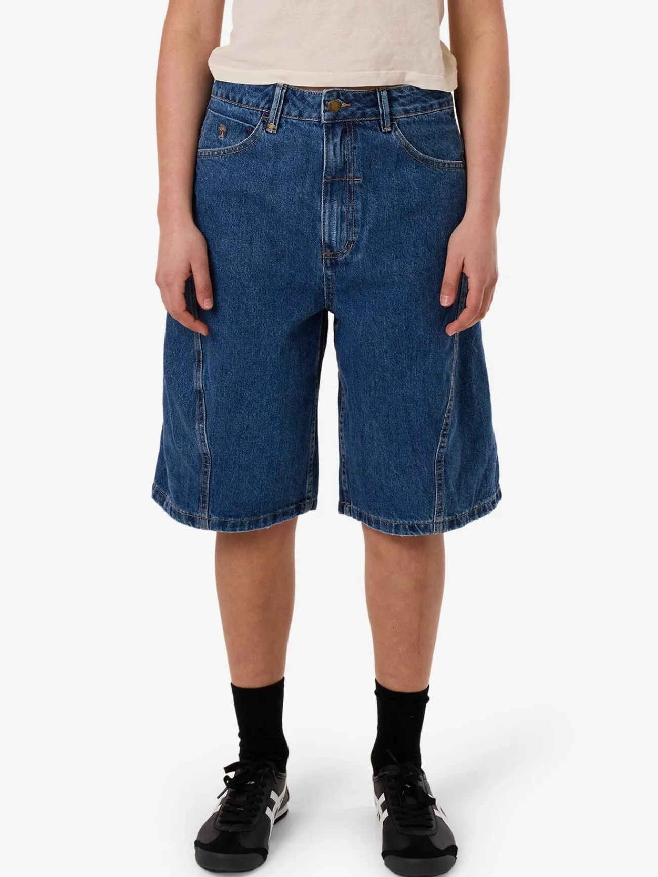 Outlet Thrills Ronnie Pieced Denim Short - Bright Mid Blue BrightMidBlue
