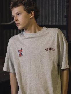 Hot Thrills Roosevelt Box Fit Oversize Tee - Snow Marle SnowMarle