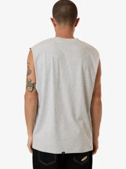 New Thrills Roosevelt Merch Fit Muscle Tee - Snow Marle SnowMarle