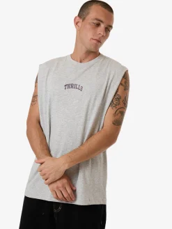 New Thrills Roosevelt Merch Fit Muscle Tee - Snow Marle SnowMarle