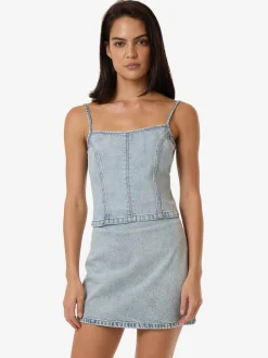 Discount Thrills Rory Denim Top - Tainted Blue TaintedBlue