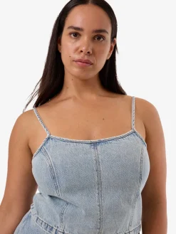 Discount Thrills Rory Denim Top - Tainted Blue TaintedBlue