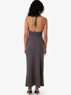 Sale Thrills Rumi Halter Bias Dress - Charcoal