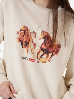 Best Thrills Ruthless Frontier Slouch Crew - Heritage White HeritageWhite