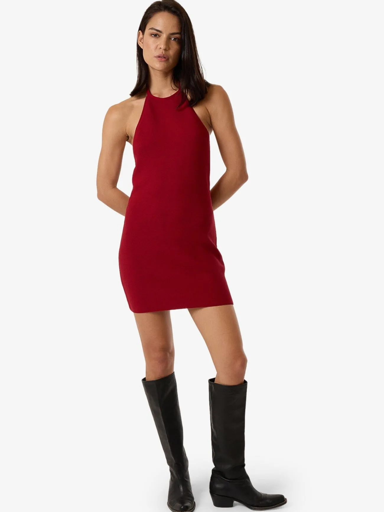 Best Thrills Scarlett Knit Halter Dress - Chilli Pepper ChilliPepper
