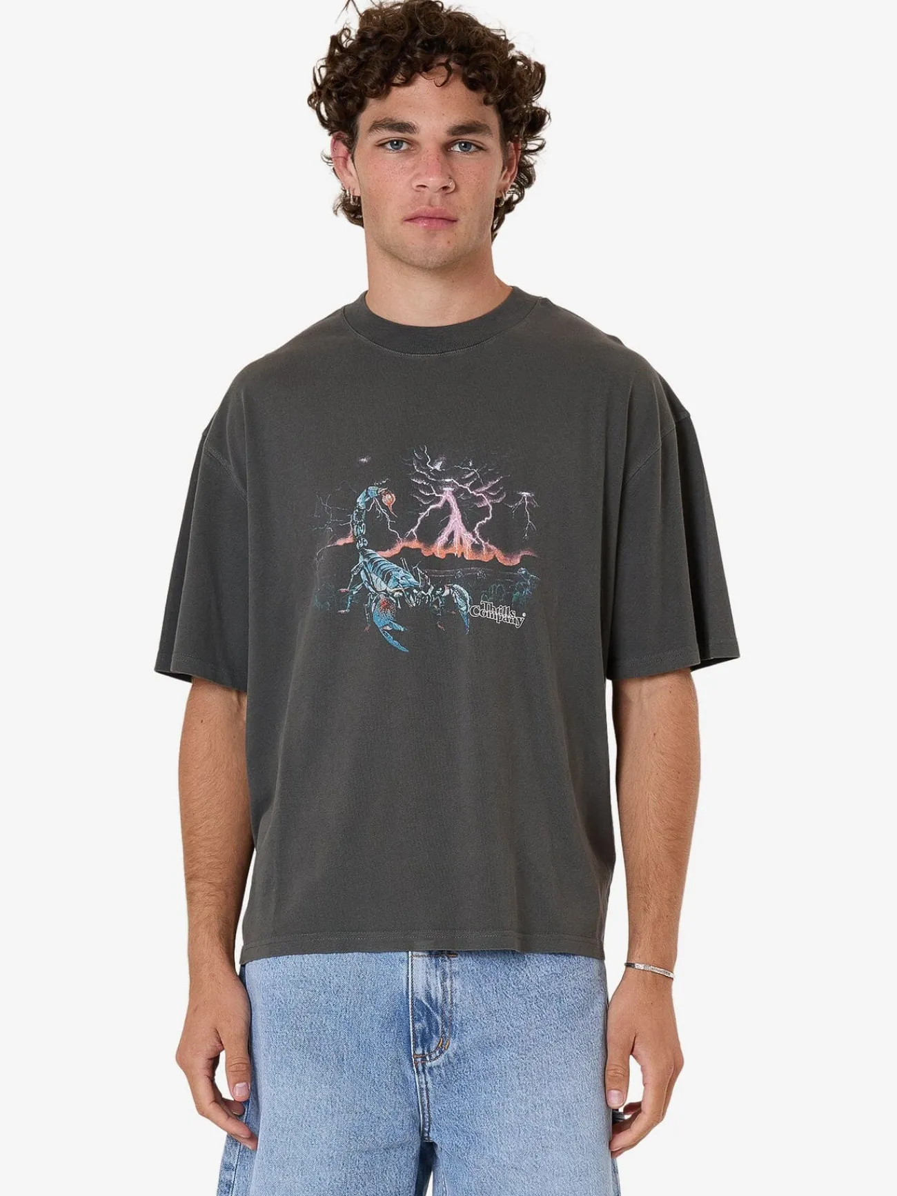 Online Thrills Scorpion Ridge Box Fit Oversize Short Tee - Merch Black MerchBlack