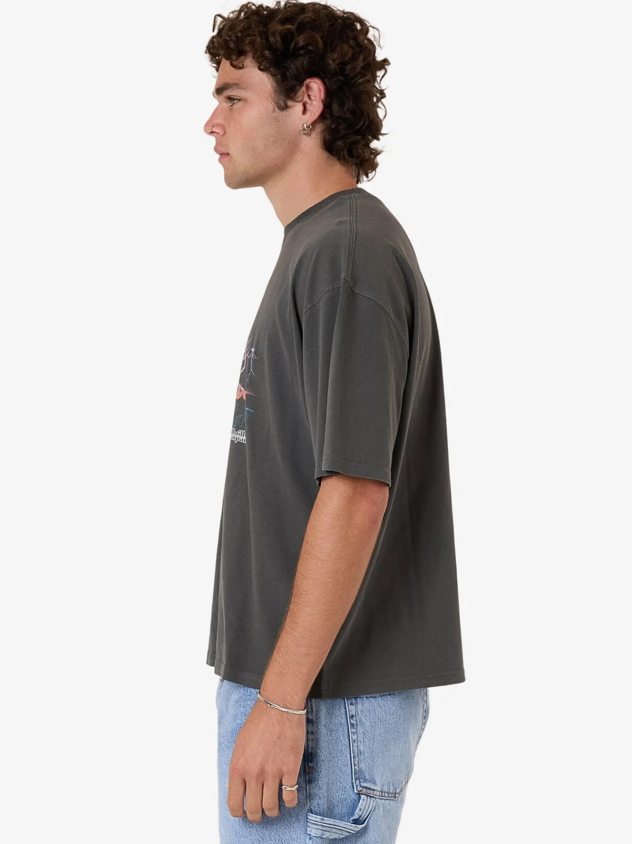 Online Thrills Scorpion Ridge Box Fit Oversize Short Tee - Merch Black MerchBlack