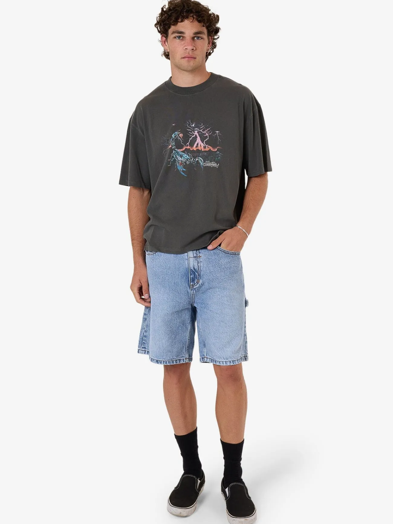 Online Thrills Scorpion Ridge Box Fit Oversize Short Tee - Merch Black MerchBlack