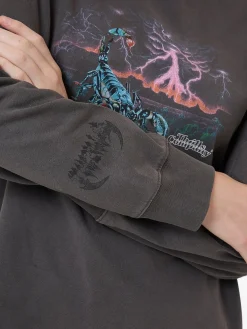 Discount Thrills Scorpion Ridge Long Sleeve Oversized Tee - Merch Black MerchBlack