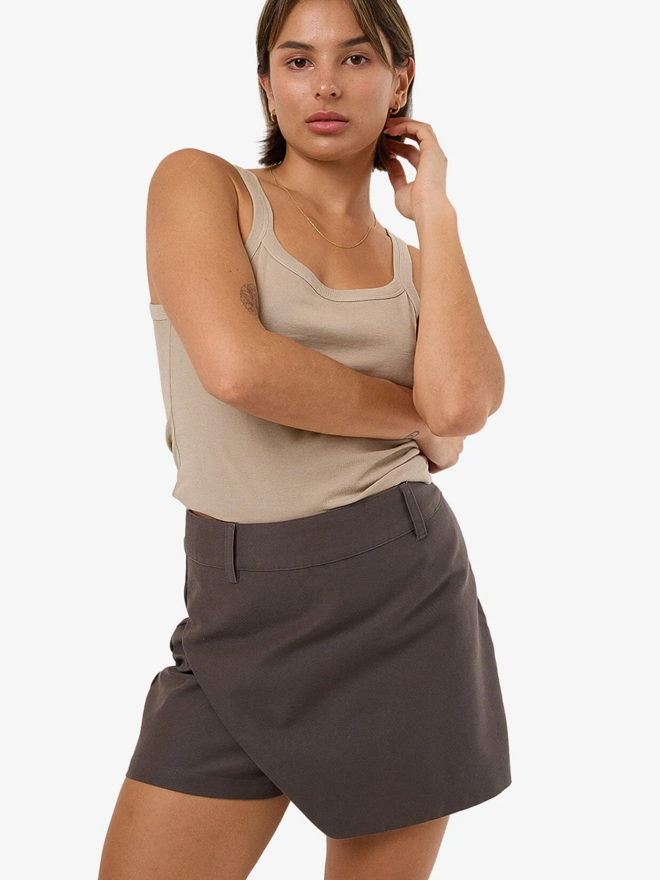Discount Thrills Scottie Wrap Skort - Dark Charcoal DarkCharcoal
