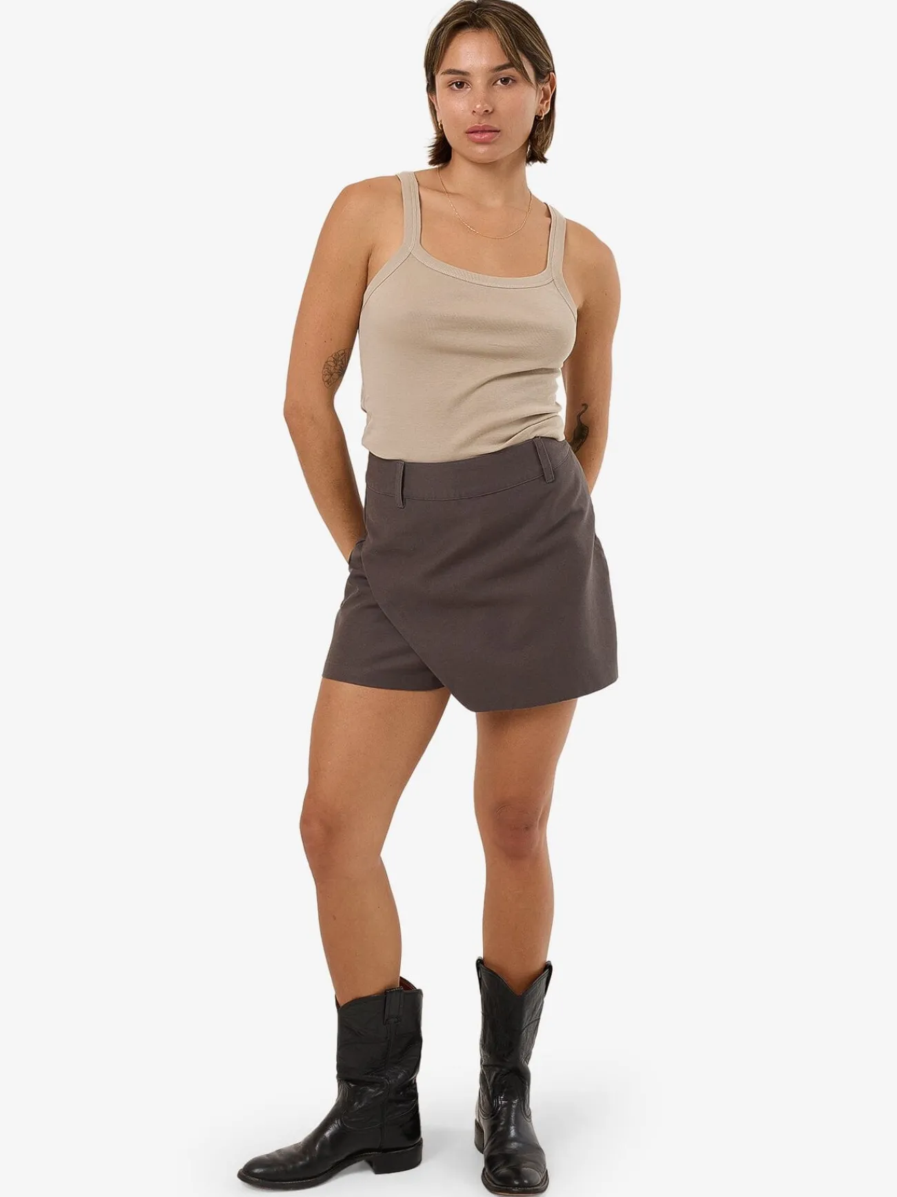 Discount Thrills Scottie Wrap Skort - Dark Charcoal DarkCharcoal
